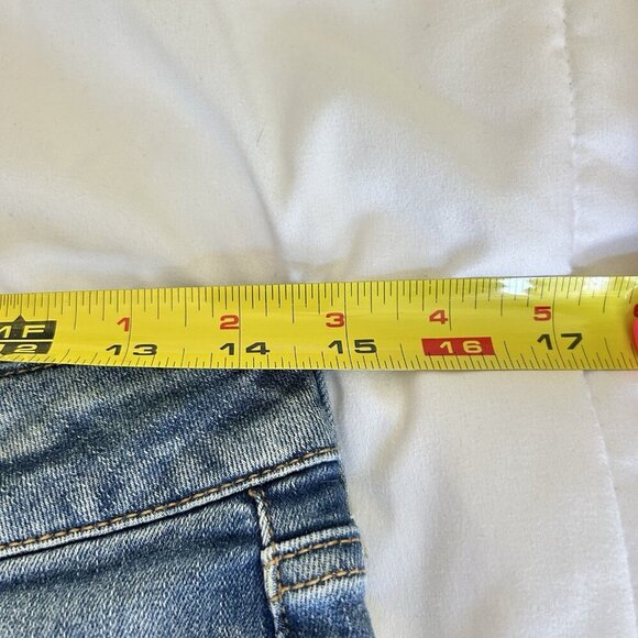 American Eagle Denim Jean Shorts Womens 6 Next Level Stretch Distressed Lace - Picture 5 of 7